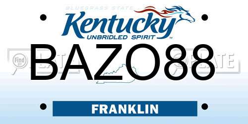 BAZO88 Kentucky License Plate