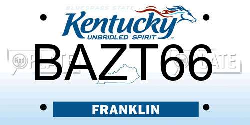 BAZT66 Kentucky License Plate