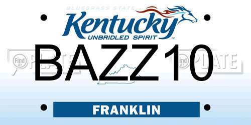 BAZZ10 Kentucky License Plate