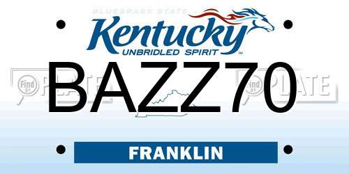 BAZZ70 Kentucky License Plate