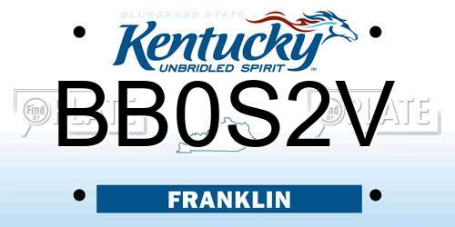 BB0S2V Kentucky License Plate