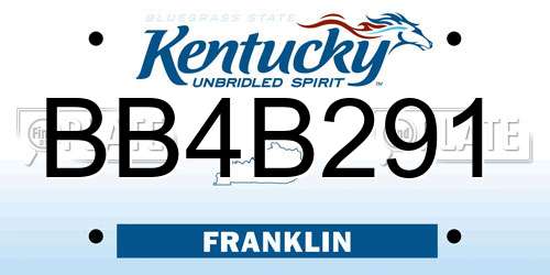 BB4B291 Kentucky License Plate
