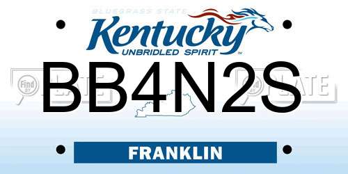 BB4N2S Kentucky License Plate