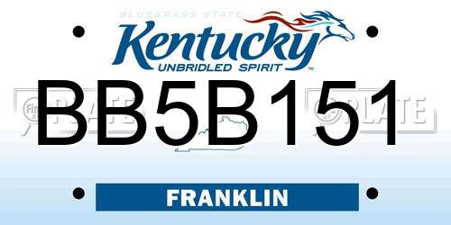 BB5B151 Kentucky License Plate