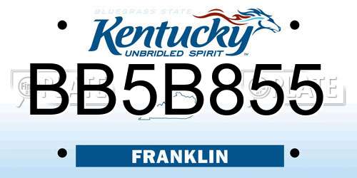 BB5B855 Kentucky License Plate