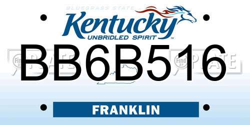 BB6B516 Kentucky License Plate