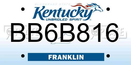 BB6B816 Kentucky License Plate