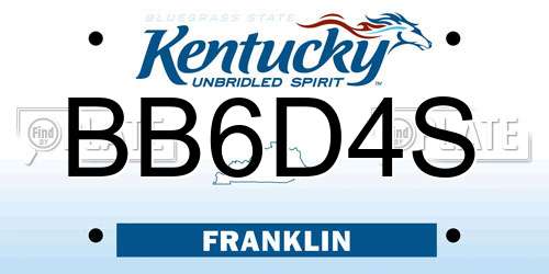 BB6D4S Kentucky License Plate