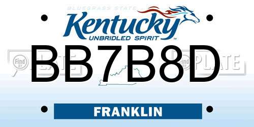 BB7B8D Kentucky License Plate