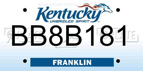 BB8B181 Kentucky License Plate