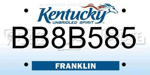 BB8B585 Kentucky License Plate