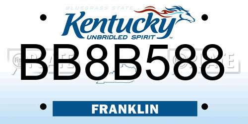 BB8B588 Kentucky License Plate