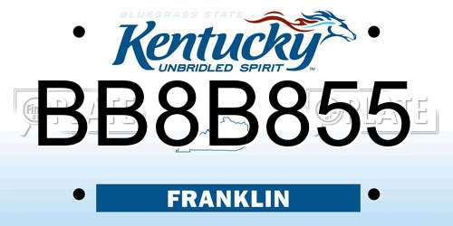 BB8B855 Kentucky License Plate