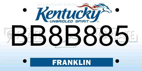 BB8B885 Kentucky License Plate