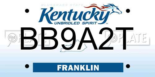 BB9A2T Kentucky License Plate