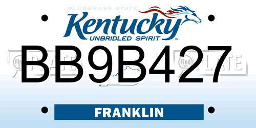 BB9B427 Kentucky License Plate