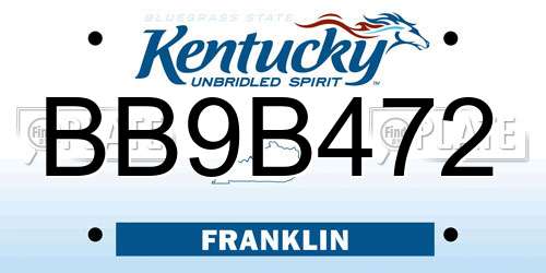 BB9B472 Kentucky License Plate