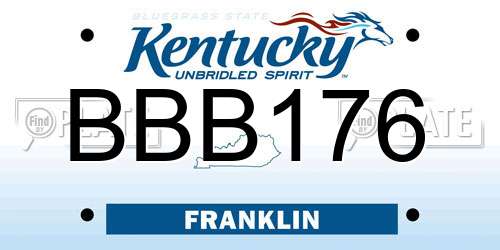 BBB176 Kentucky License Plate