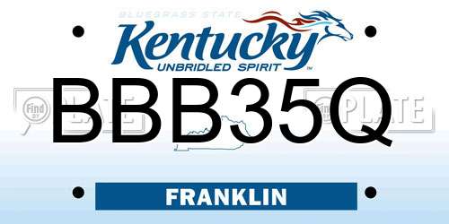 BBB35Q Kentucky License Plate