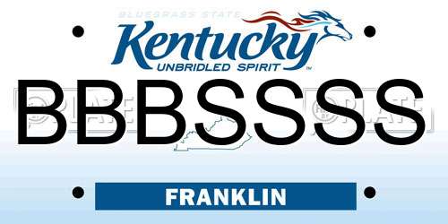 BBBSSSS Kentucky License Plate