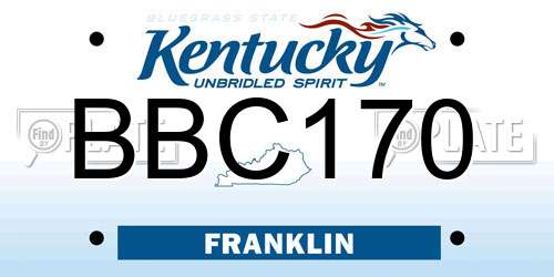 BBC170 Kentucky License Plate