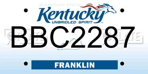 BBC2287 Kentucky License Plate