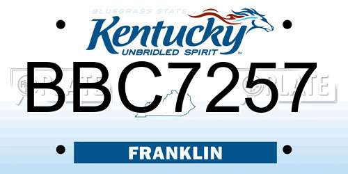 BBC7257 Kentucky License Plate