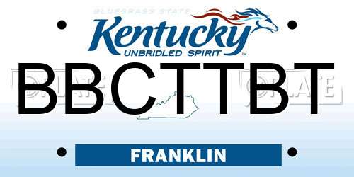 BBCTTBT Kentucky License Plate