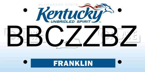 BBCZZBZ Kentucky License Plate