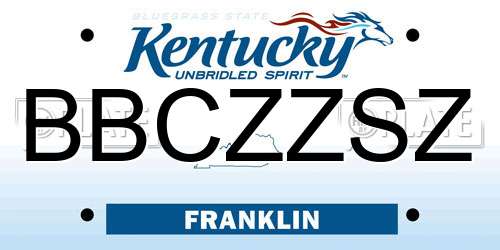 BBCZZSZ Kentucky License Plate
