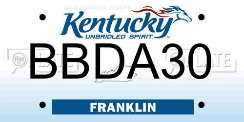 BBDA30 Kentucky License Plate