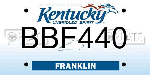 BBF440 Kentucky License Plate