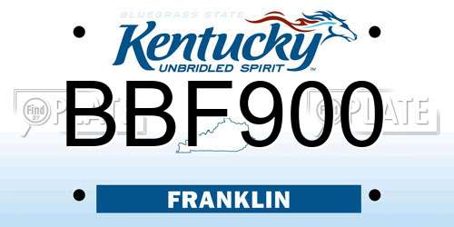 BBF900 Kentucky License Plate