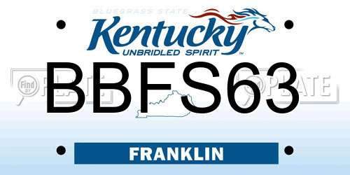 BBFS63 Kentucky License Plate