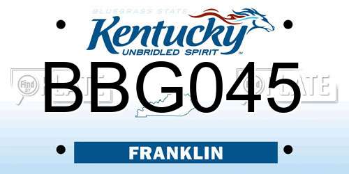BBG045 Kentucky License Plate
