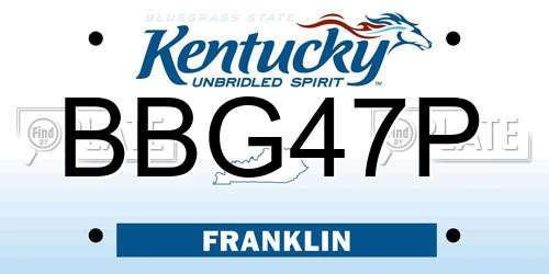 BBG47P Kentucky License Plate