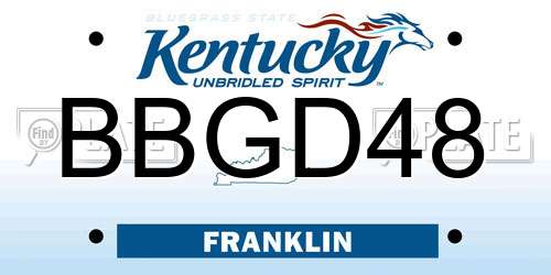 BBGD48 Kentucky License Plate