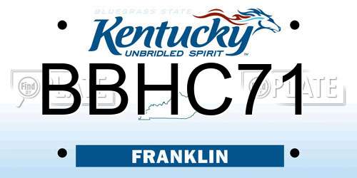 BBHC71 Kentucky License Plate