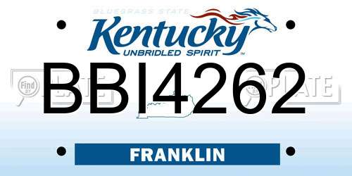 BBI4262 Kentucky License Plate