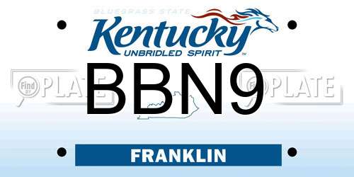 BBN9 Kentucky License Plate