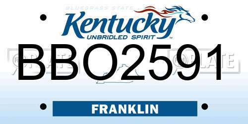 BBO2591 Kentucky License Plate