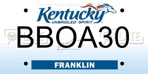 BBOA30 Kentucky License Plate