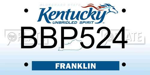 BBP524 Kentucky License Plate