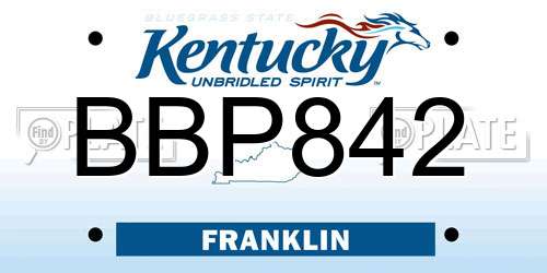 BBP842 Kentucky License Plate
