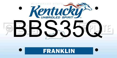 BBS35Q Kentucky License Plate