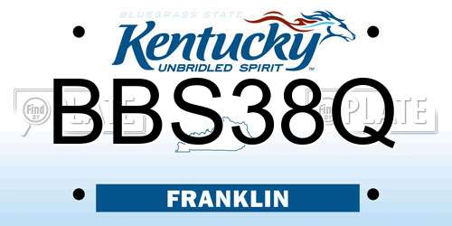 BBS38Q Kentucky License Plate