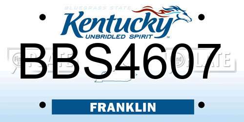 BBS4607 Kentucky License Plate