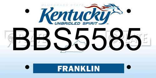 BBS5585 Kentucky License Plate
