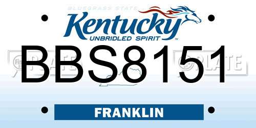 BBS8151 Kentucky License Plate