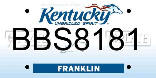 BBS8181 Kentucky License Plate